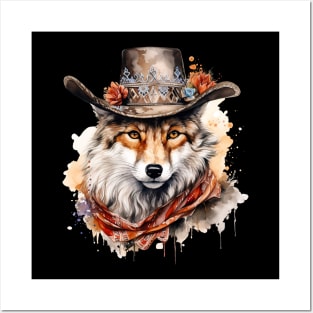 Watercolor Boho Fox #2 Posters and Art